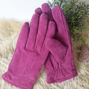 Vintage💗Suede Leather Gloves💗Fuschia